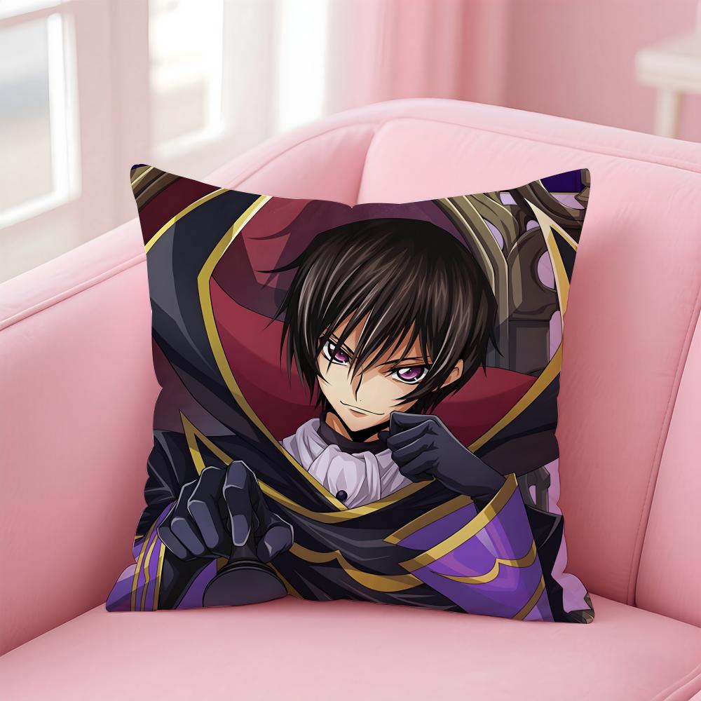 C-Code Geass H-Hangyaku No Lelouch Oudous Cushion Cover Pillowcase Short Plush Invisible Zipper Room Sofa Cushion Cover