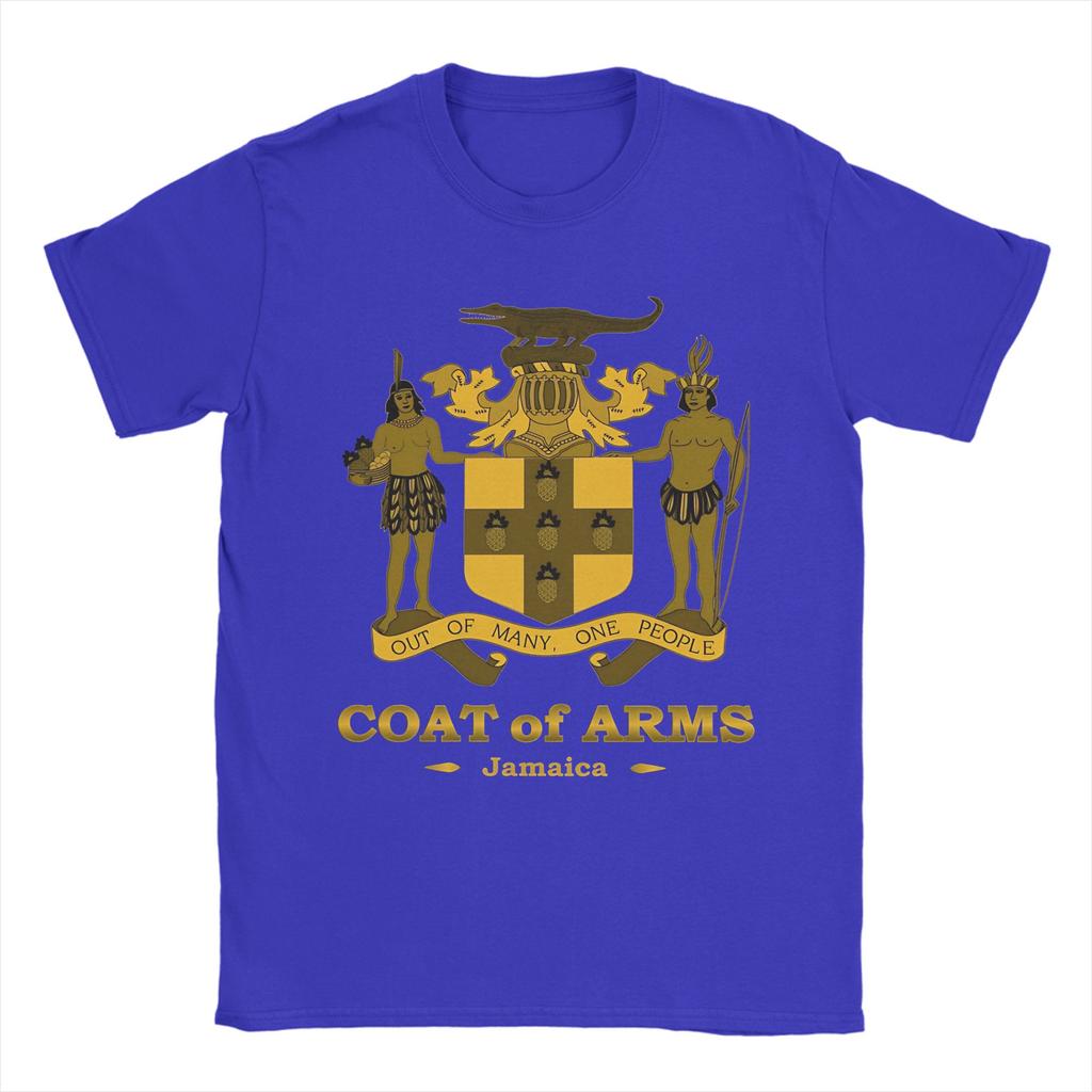 Jamaica Coat Of Arms Gold TShirt Harajuku TShirts Short Sleeve Streetwear Tshirt Summer Cotton Oversize Tees