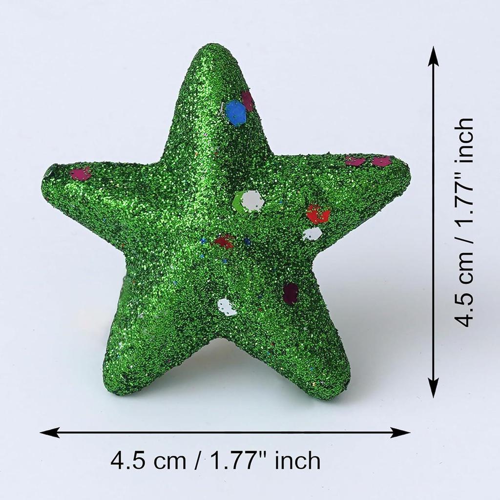 Wielokolorowe Brokatowe Gwiazdy(Zestaw 6)| na choinkę| gwiazda na choinkę | gwiazdki bożonarodzeniowe wiszące na zewnątrz wewnątrz dom biuro kościół