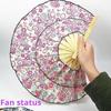 Foldable Fan Sun Hats Wide Brim Bamboo Sunscreen Cap Women Sunhat Folding Fan Hat  Summer