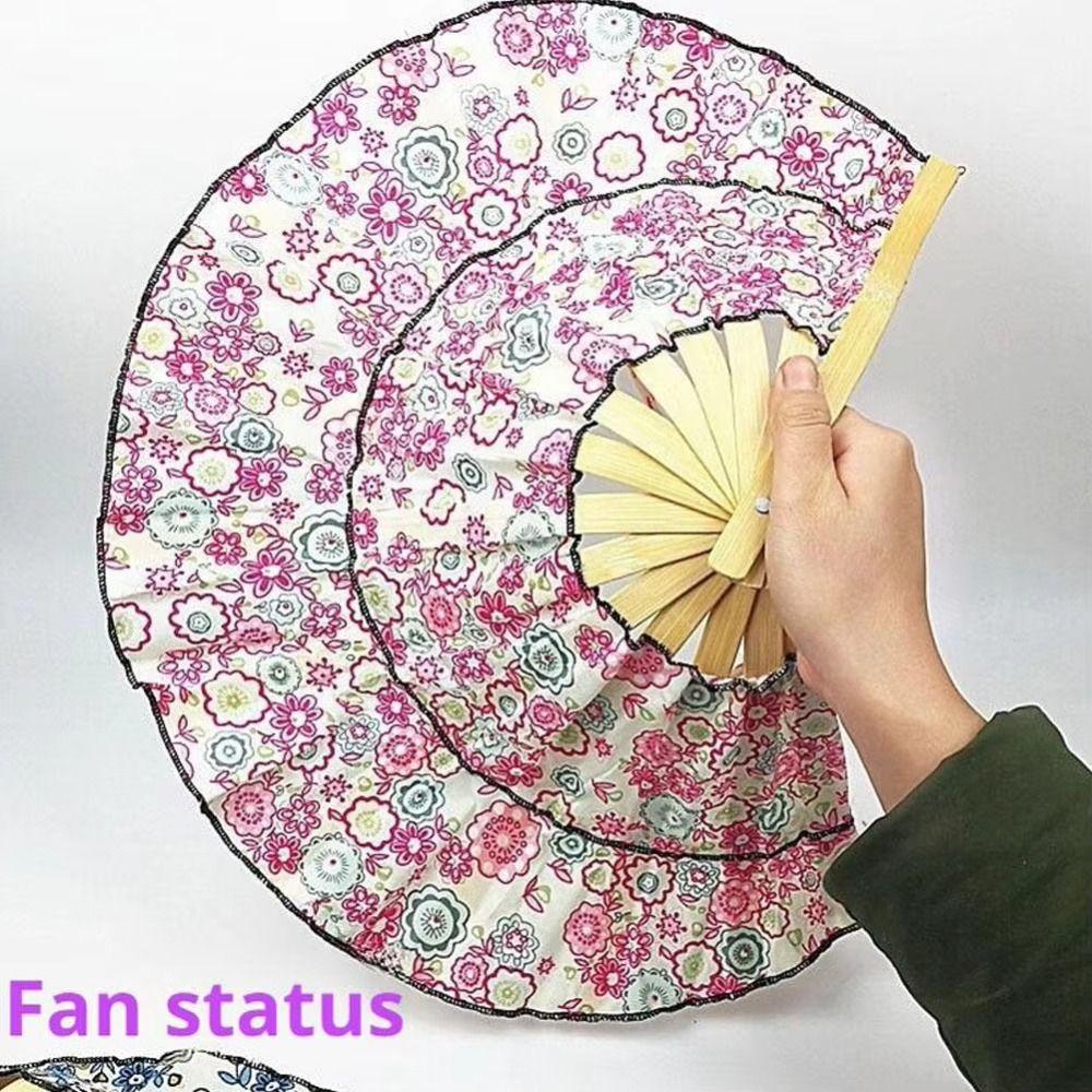 Foldable Fan Sun Hats Wide Brim Bamboo Sunscreen Cap Women Sunhat Folding Fan Hat  Summer