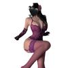 Body seducător din dantelă mov cu sârmă, set de lenjerie