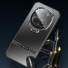 Für Honor Magic6 Pro 5G Matte Hülle Metall Linsenrahmen PC+TPU Handyhülle mit Linsenfolie