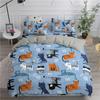 Cartoon Bedding Set Cute Cats Printed 3D Duvet Cover Set Twin Full Queen King Double Size Pillowcase Bedclothes 2/3pcs for Kids