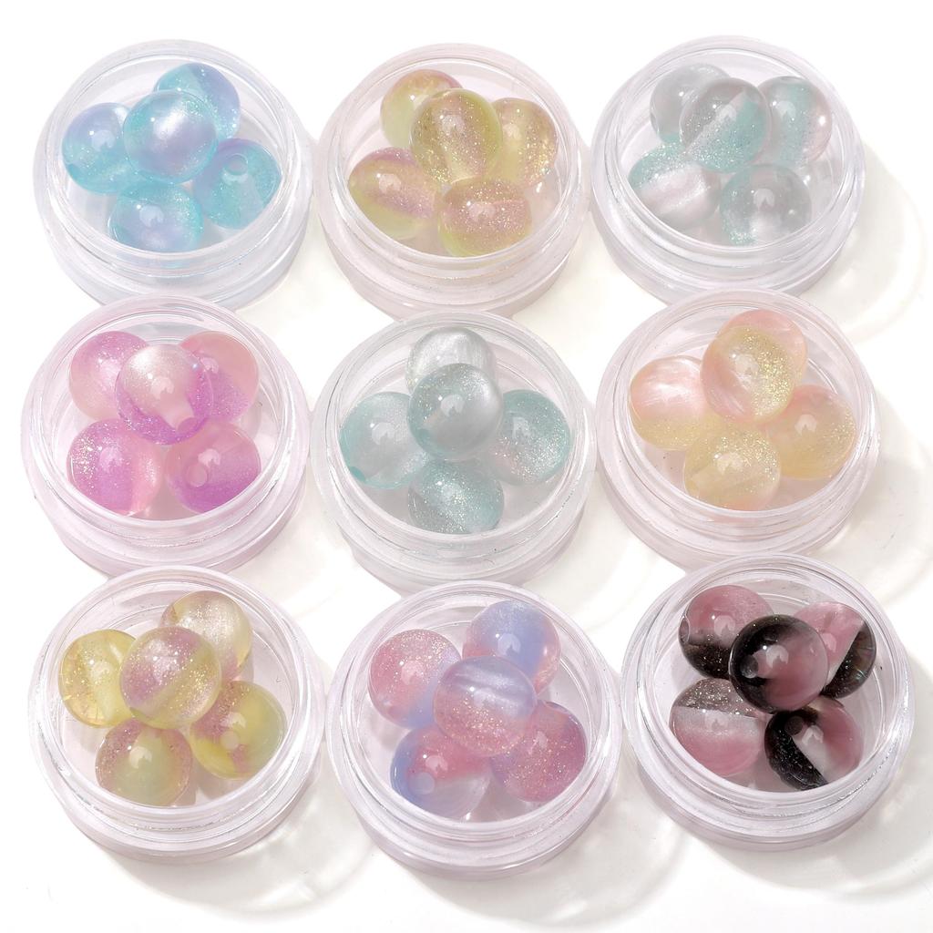 Resin Gentle Round Beads for DIY Necklace Bracelet Earring Craft 10 Pcs