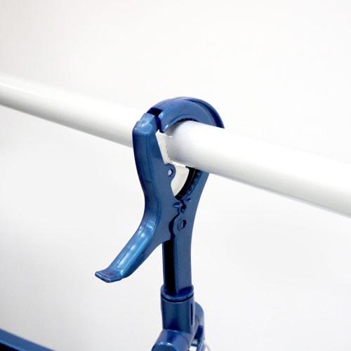 Towa Sangyo Laundry Drying Rack with LST Side Hooks, 32 Pinch Clothes Hangers, Blue, Anti-Tilt, Double Hooks, Large, Approx. 33cm Wide X 60cm Deep X 3