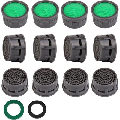 Sink Aerator Replacement Parts for Bathroom or Kitchen Sink Faucet Filter, Fit for Internal and External Thread Faucet Aerators, with Washer (12pcs)
