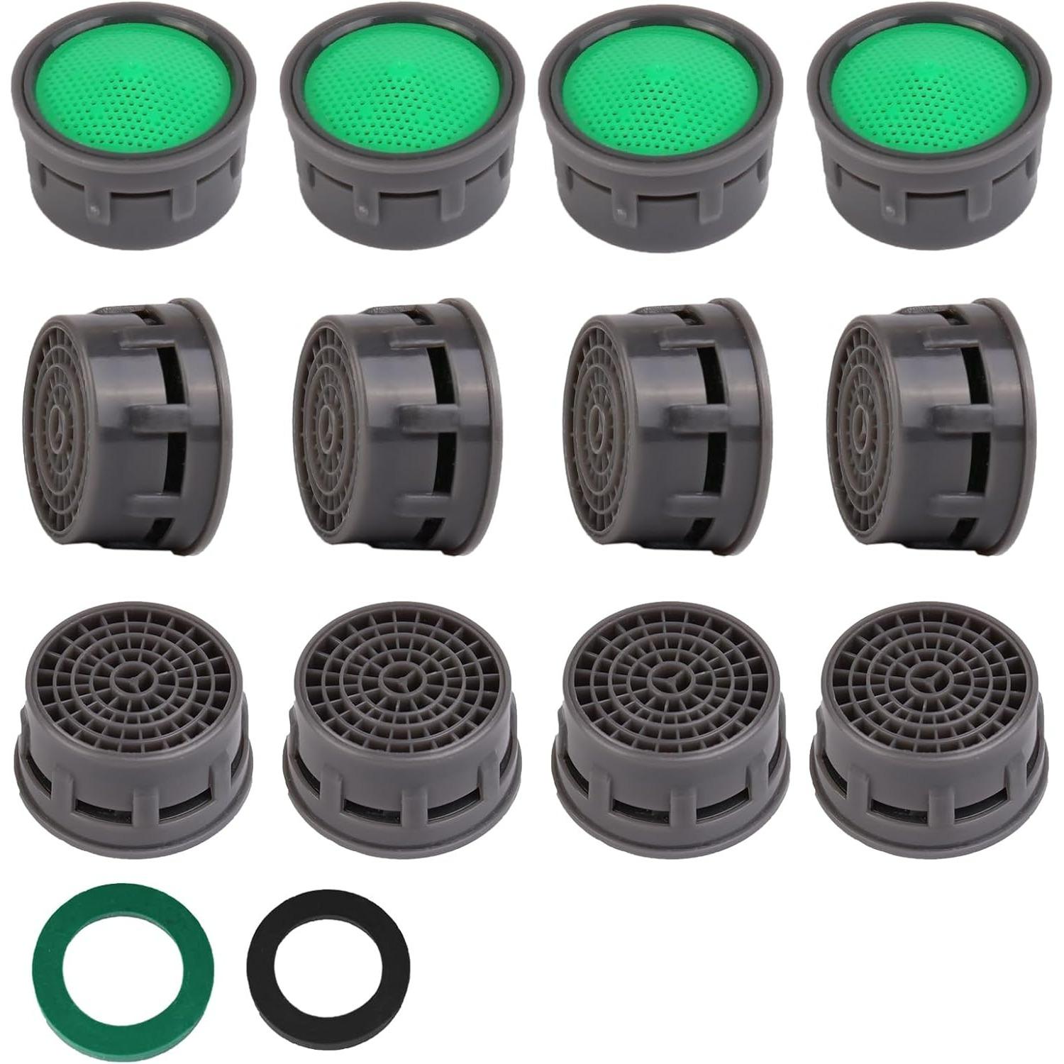 

Sink Aerator Replacement Parts for Bathroom or Kitchen Sink Faucet Filter, Fit for Internal and External Thread Faucet Aerators, with Washer (12pcs) A12