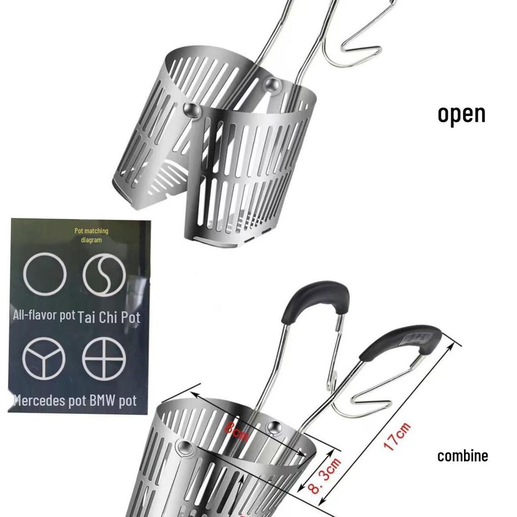 304 Stainless Steel Noodle Skimmer Ladle - Large Strainer for Mala Tang and Soup