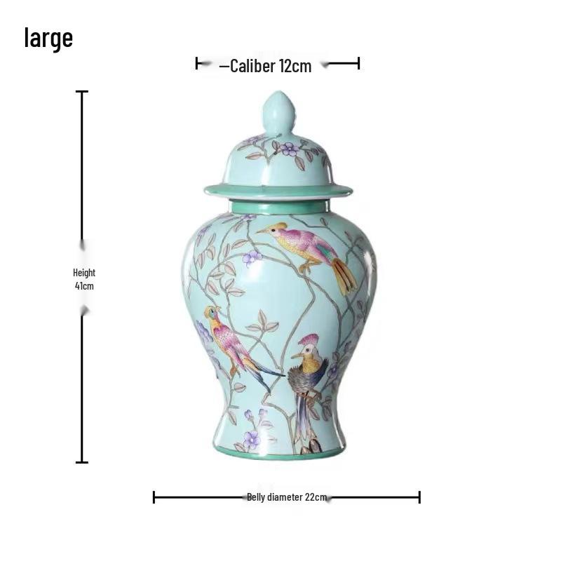 Vaso Moderno in Ceramica di Porcellana Blu e Bianca per Composizioni Floreali - Ornamento per la Decorazione della Casa per Soggiorno o Mobile TV