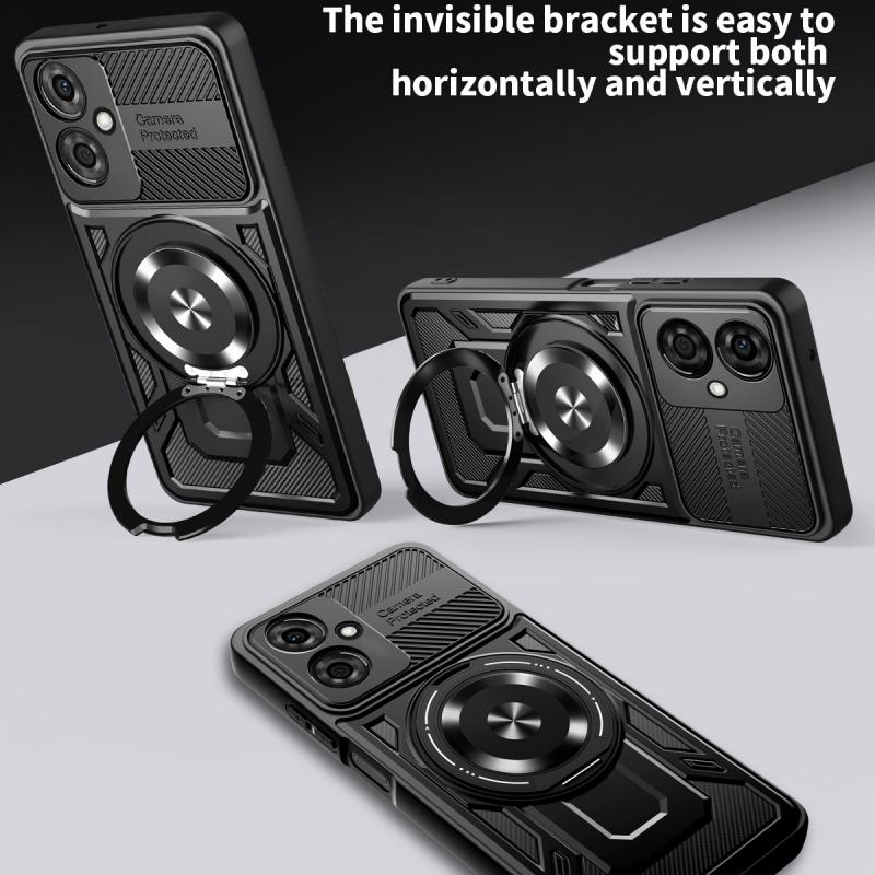 Luxus Magsafe Magnetische Kabellose Lade Panzerhülle Für Motorola G54 Militärischer Fingerringhalter Schutzhülle