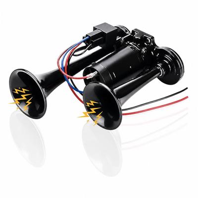 Hyack Air Horn, High-Volume Air Horn, Yankee-Style Horn, Car Horn, Bear-Repellent Horn, Dolce (24V Black)