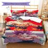 Son Goku Muster Bettwäsche, Steppbett Set Bettbezug Kissenbezug Zuhause Geburtstagsgeschenk (1 Bettbezug + 2 Kissenbezüge, ohne Füllung)