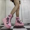 Scarpe Donna Primavera e Autunno Décolleté Stivali a Mezza Gamba Impermeabili Suola Spessa Tacco a Zeppa Stivali Corti alla Moda Taglia 35-43