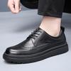 Men's shoes autumn new leather block carved formal fashion men's platform business casual leather shoes men