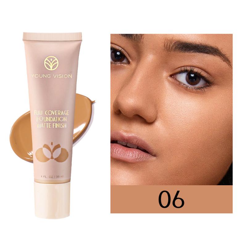 6-color Liquid Foundation, Invisible Modification of Skin Color, Foundation Cream, Concealer, Matte and Moisturizing