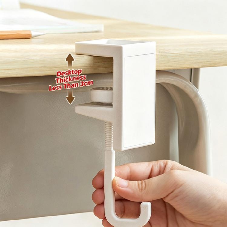 Shelf and Desk Bag Hook with Adjustable Grip, Removable Edge-Mount Backpack Holder for Study Table, Wardrobe Storage
