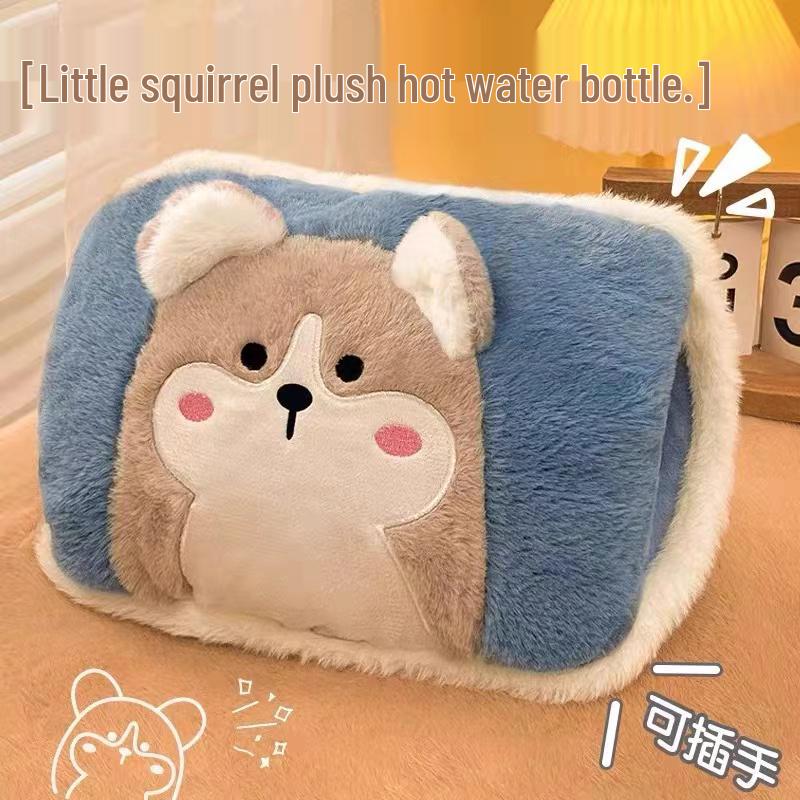 Electric Plush Hot Water Bottle: Washable, Cute Warm Baby Compress Bag & Hand Warmer