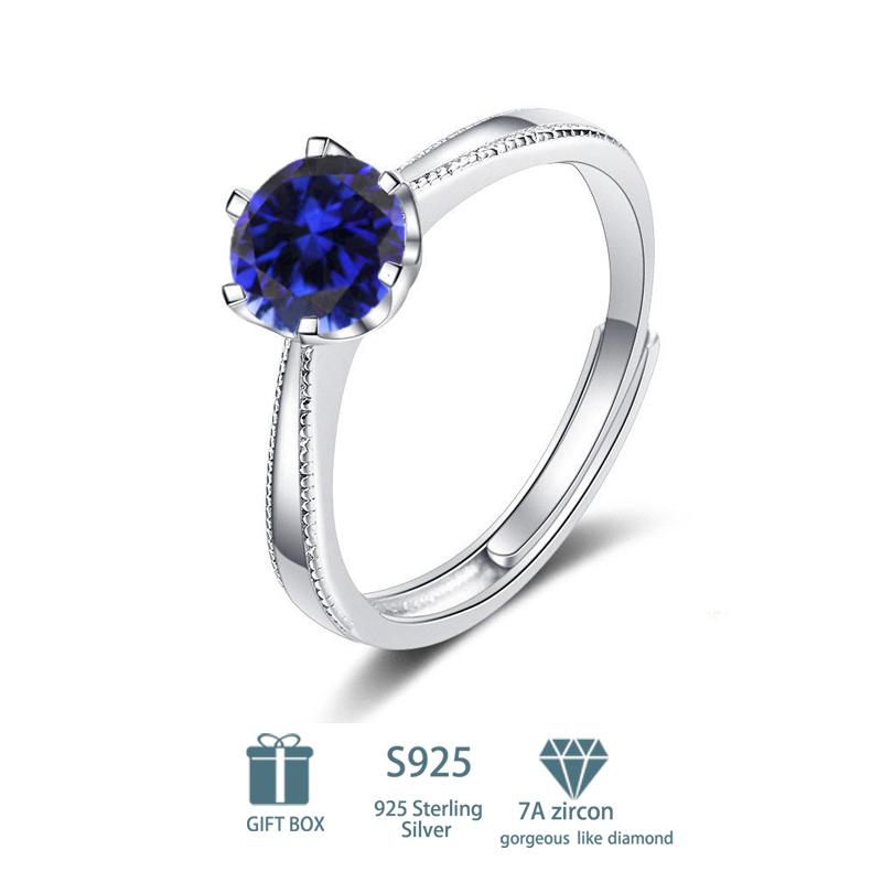 Tancise Classic 925 Sterling Silver 7A Zircon Moissanite Ring for Ladies Jewelry Women Wedding Party Gifts