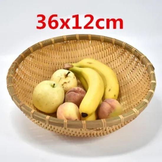 Natural Handmade Bamboo Baskets Fruit Vegetables Bread Rattan Steamed Storage Basket Home Tableware Storage Box Bread Basket
