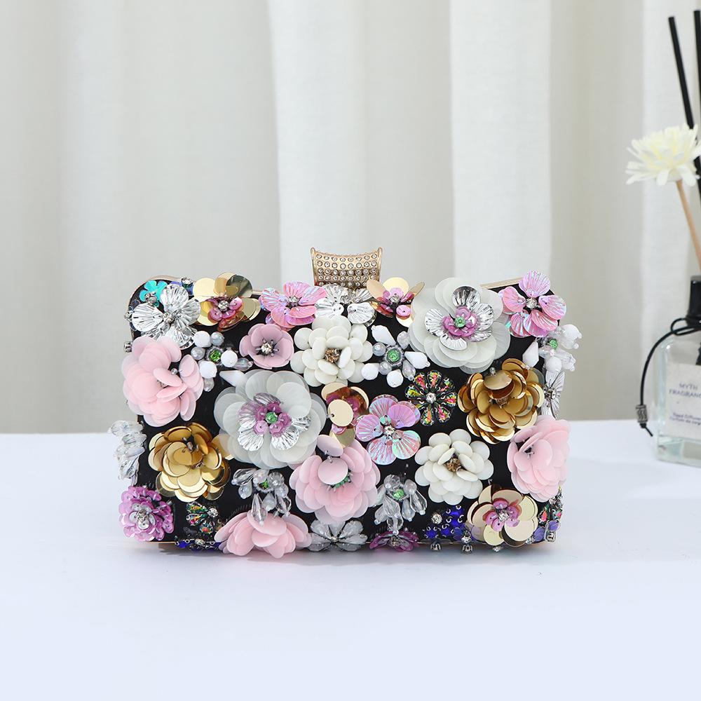 Women's Floral Evening Clutch: Elegant High-End Wedding and Banquet Handbag