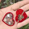 Acrylic Heart Shaped Drop Earrings Stylish Chocolate Gift Box with Bowknot Ear Rings for Birthdays Or Anniversaries