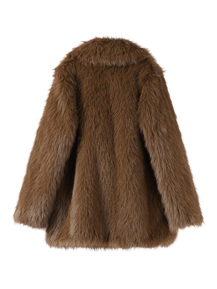 Giacca da donna in ecopelliccia Cappotto da donna in pelliccia Giacca da donna antivento e calda Stile moda Autunno e Inverno