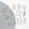 Metal Irregular Paper Clip – Creative Silver Bookmark Clips for Office