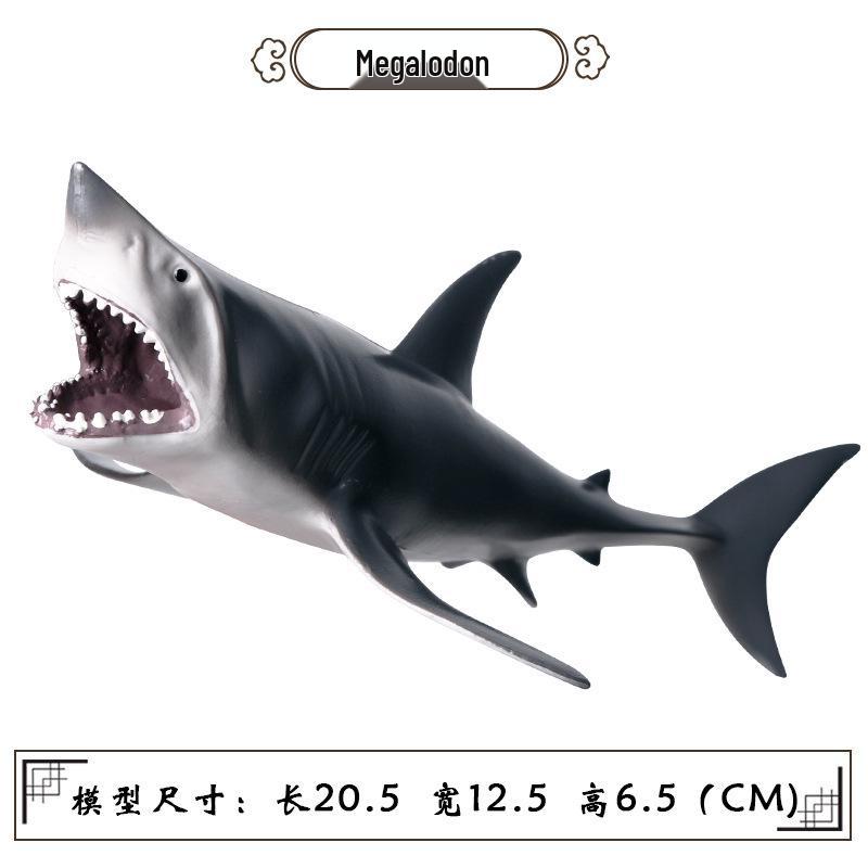 Marine Animal Simulation Model Figures: Shark, Dolphin, Hammerhead, Crab, Squid, Starfish for Kids' Education