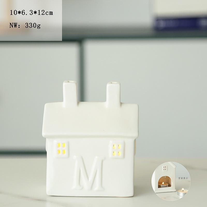 Ceramic House Candle Holder, Nordic Creative Candlestick for Home, Dinner & Wedding Table Decor