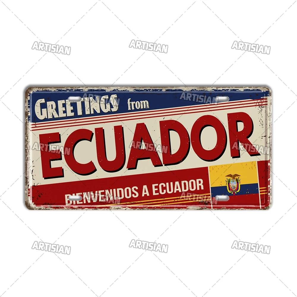 

Artisian Аргентина Эквадор Чили Колумбия Номерной знак Достопримечательность Металлический Знак Город Государство Декоративная Автомобильная Табличка Настенный Декор Гараж 30x15cm