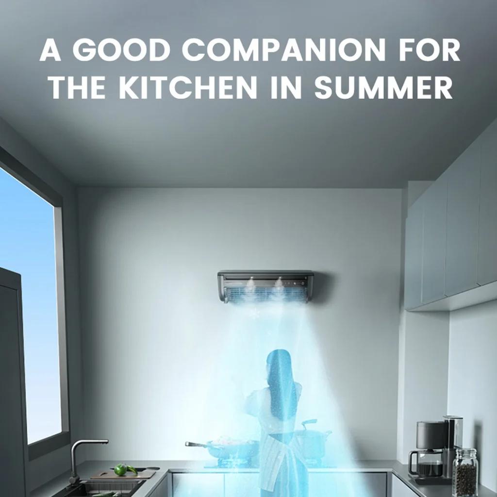 Wall-Mounted Air Cooling Fan 20W Power Quick Cooling Easy To Install Leafless Home Kitchen Air Conditioning Fan
