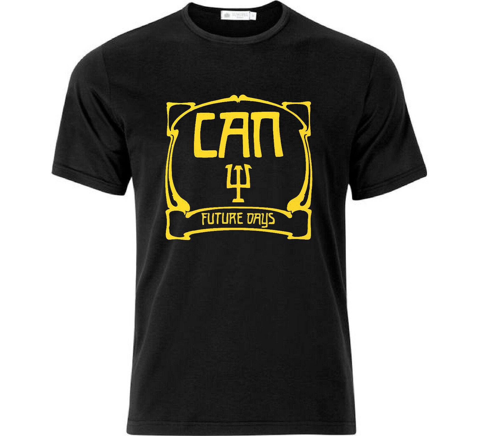 NEW CAN Future Days YELLOW PRINT Krautrock Music T-shirt Black Band60708090 XXXXL