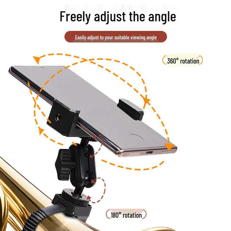Adjustable Universal Phone Holder for Saxophone Sheet Music - Fits Small to Large Phones, Easy to Install and Use