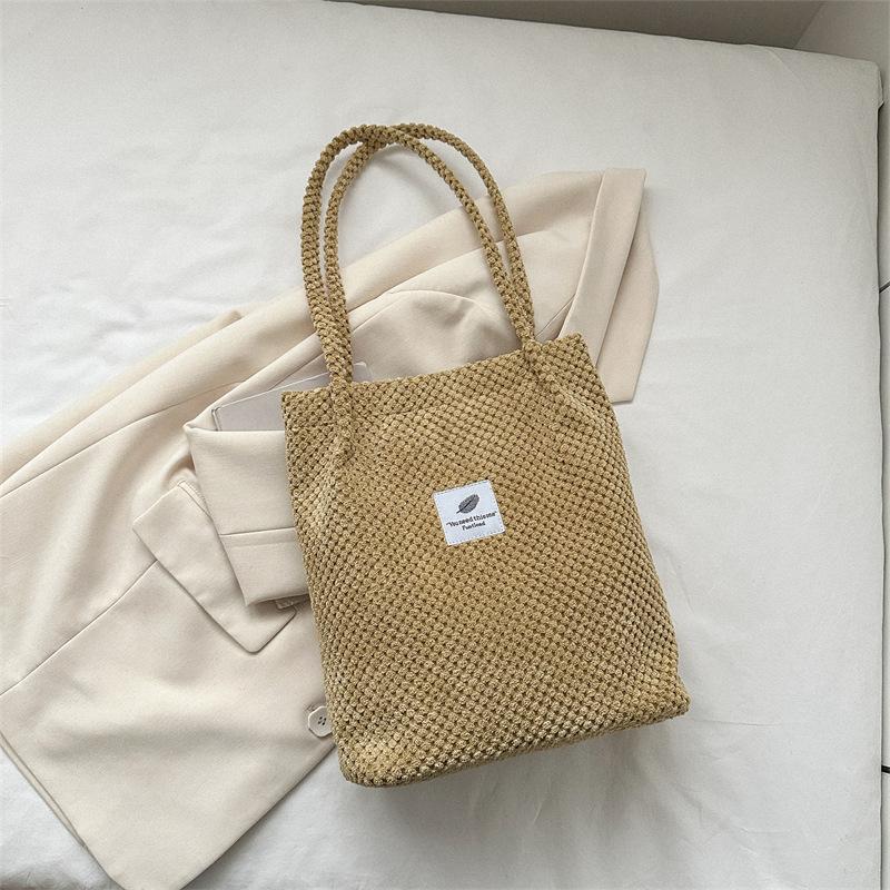 2025 spring new tote extra large bag versatile fashion letter shoulder handbag bag trendy retro solid color hand carry