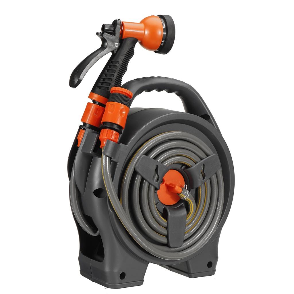 Random color Portable Water Hose Reel Retractable With Water Spray Guns Water Spray Agricultural Garden/Home Storage Suit Cart Car Wash Hose