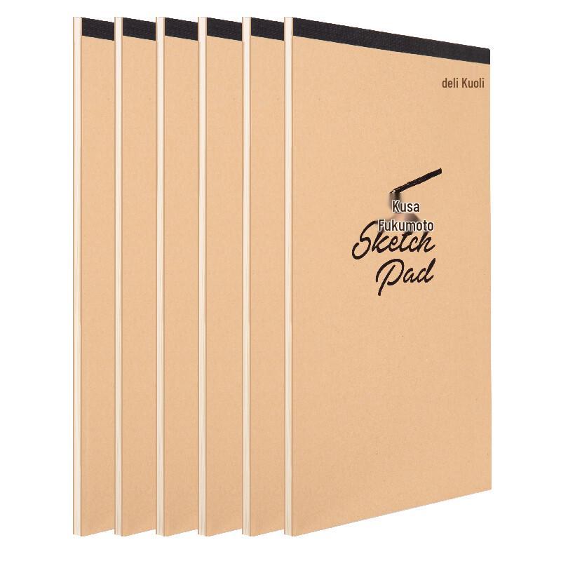 Deli 7709 Kraft Softcover Wireless Notebook (6-Pack)