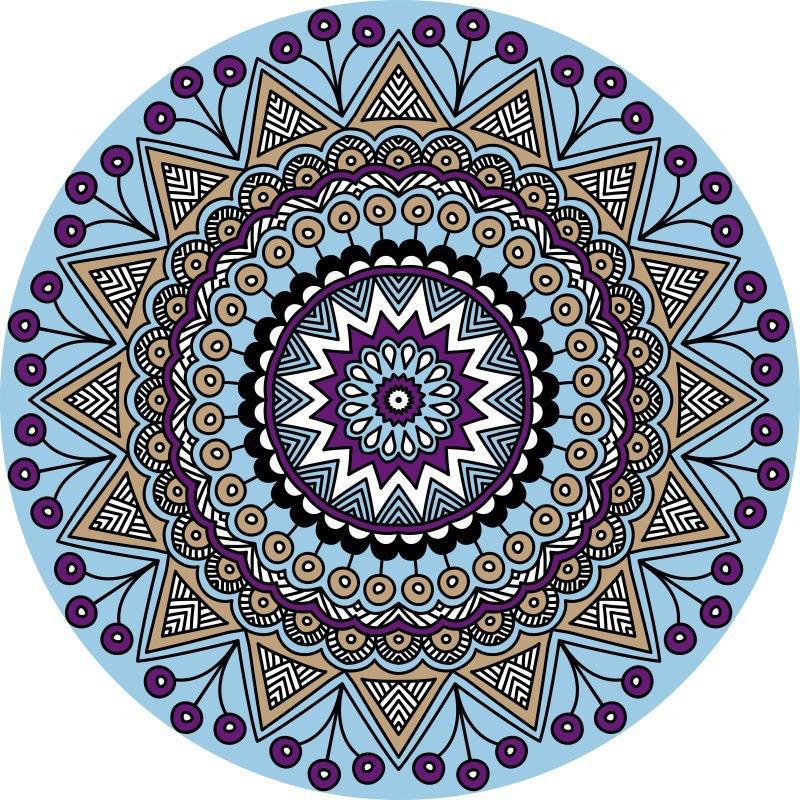 Ethnic Style Round Floor Mat Mandala Living Room Coffee Table Blanket Home Bedroom Bedside Blanket Hotel Guesthouse Carpet
