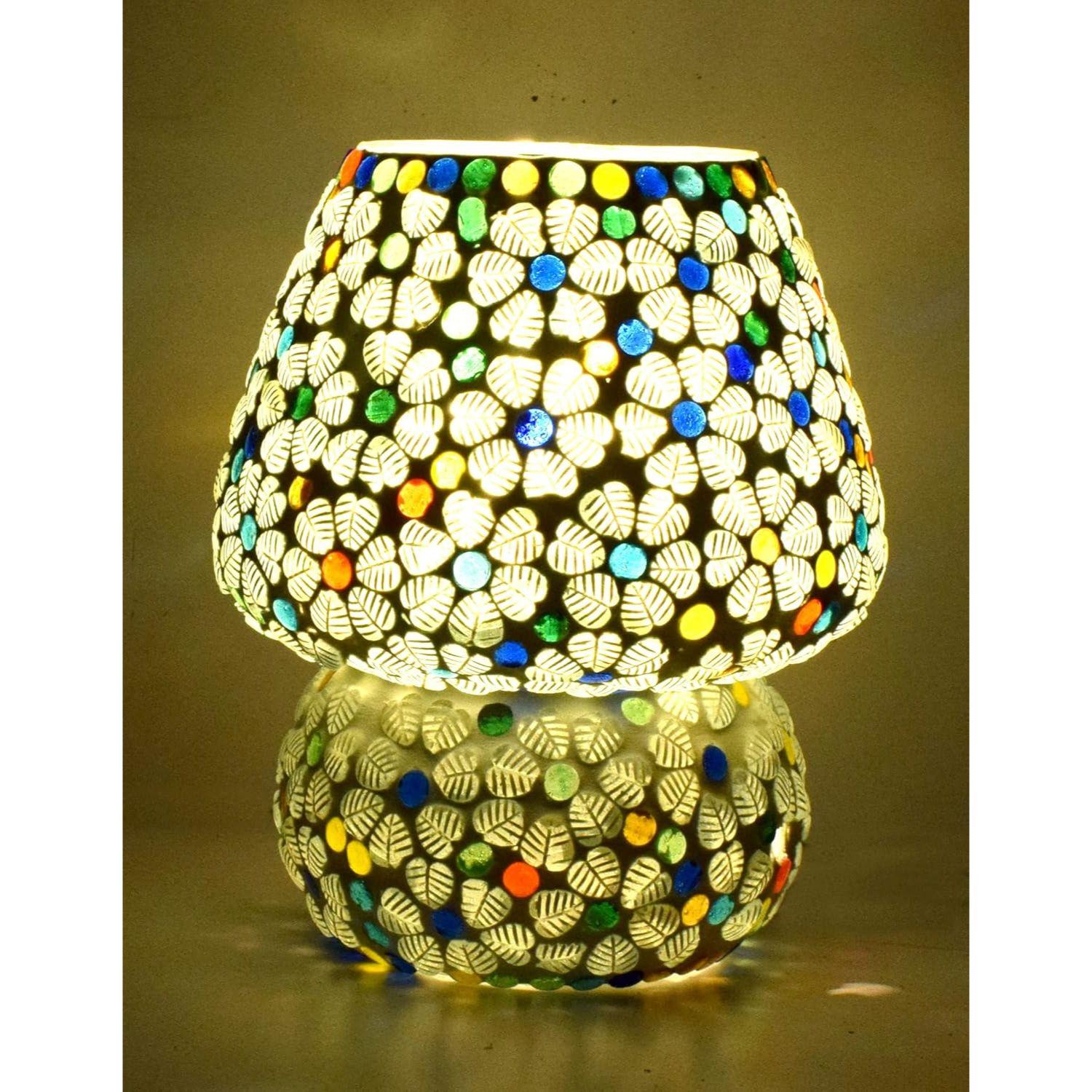 

Мозаичная стеклянная лампа в форме гриба для украшения дома/офиса/фестиваля (Лампа в комплект не входит) (Настольные лампы 17см)