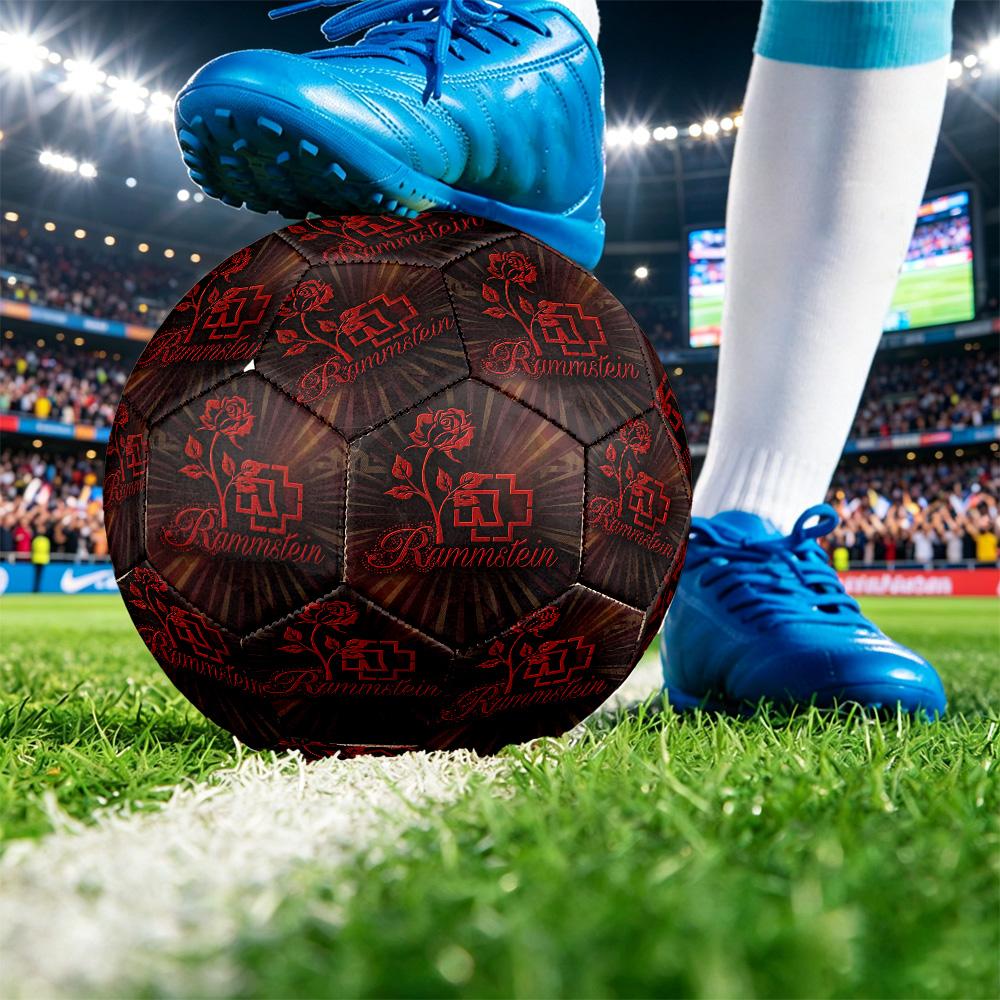 Rammstein Print Standard Size 5 Soccer Ball Durable Shock?Absorbing Ball For Training Match Outdoor Play