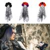 Gothic Flower Hairband with Veil for Women-orange Red Purple