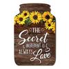 Artistic Wall Decor Panels Mason Jar Shape Decoration, Wooden Art with Sunflower Print, Restaurant Ornaments Retro Rustic Hanging for Farmhouse