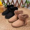 22 Autumn and Winter New Muffin Thick-soled Thickened Fur Snow Boots Large Size Warm Round Head Boots