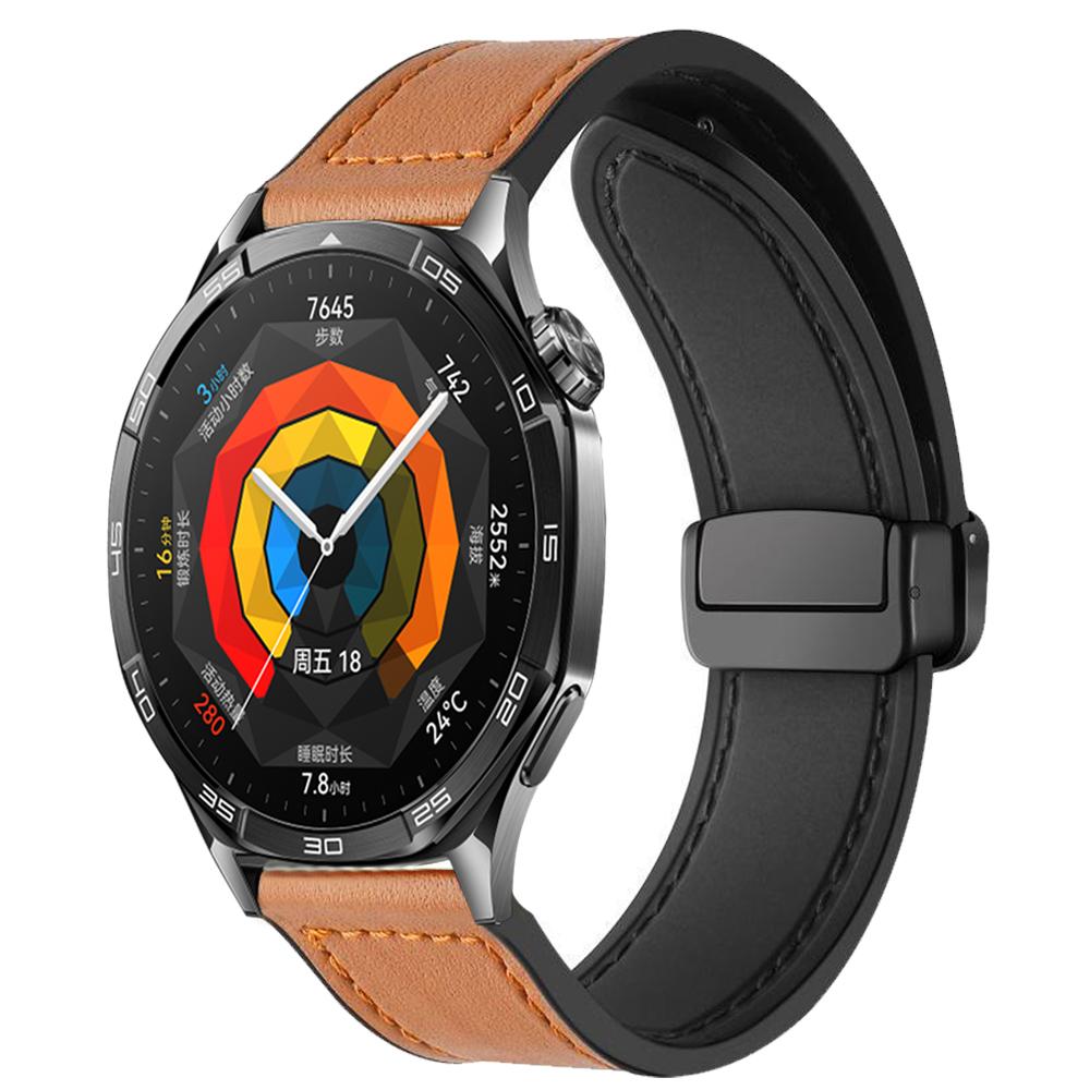 

22mm 20mm Leather Strap for Huawei Watch GT6/5/4 3 46mm Sport Silicone Watchband for Huawei Watch GT6 Pro 46mm/GT3 Pro GT2 Belt Width 22mm коричневий