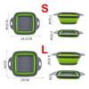 Foldable Drain Basket Silicone Colander Fruit Vegetable Washing Basket Strainer Collapsible Dish Drainer For Kitchen Tools S/L