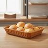 Rectangular Woven Fruit Basket Large Capacity Imitation Rattan Easy To Clean Bread