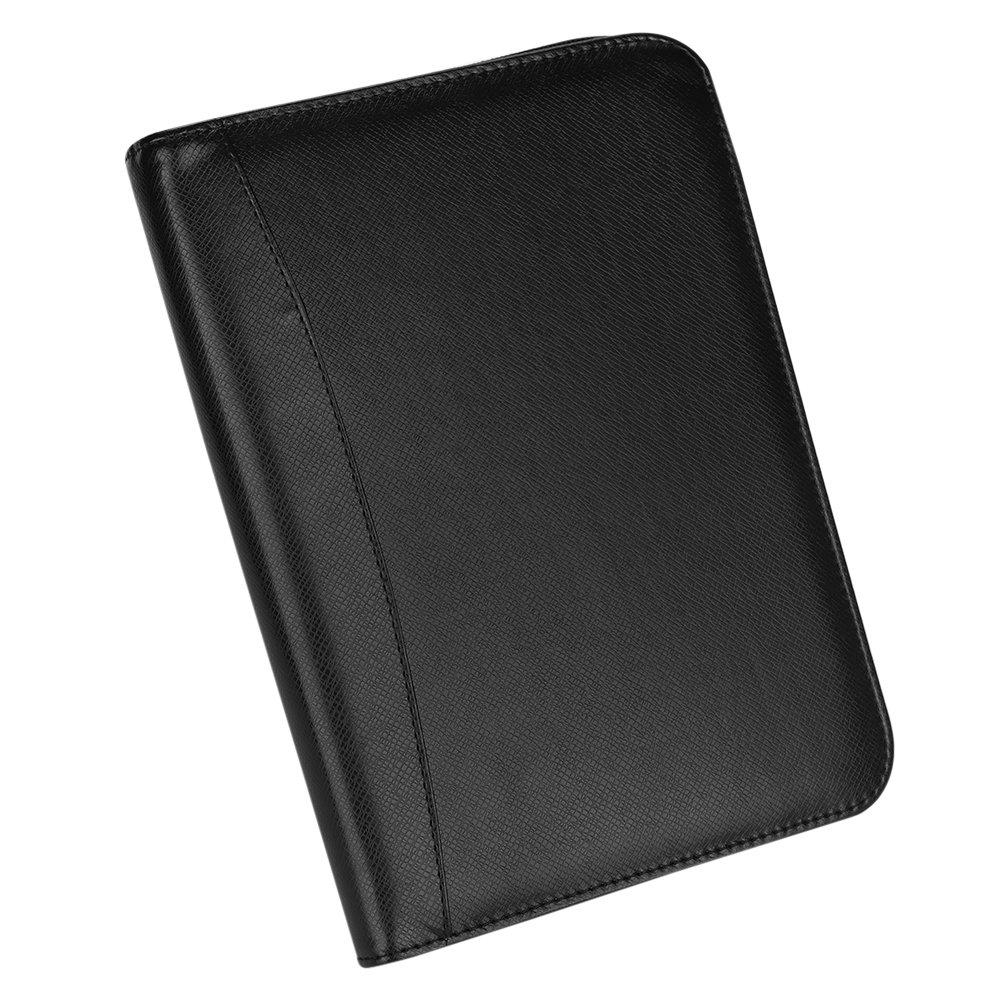 Binder Notebook with 6 Pen and Business Card Notebook for Memos and Zipper Waterproof Leather Business Perfect Day or Christmas A5 A5/A6 Loose-Leaf