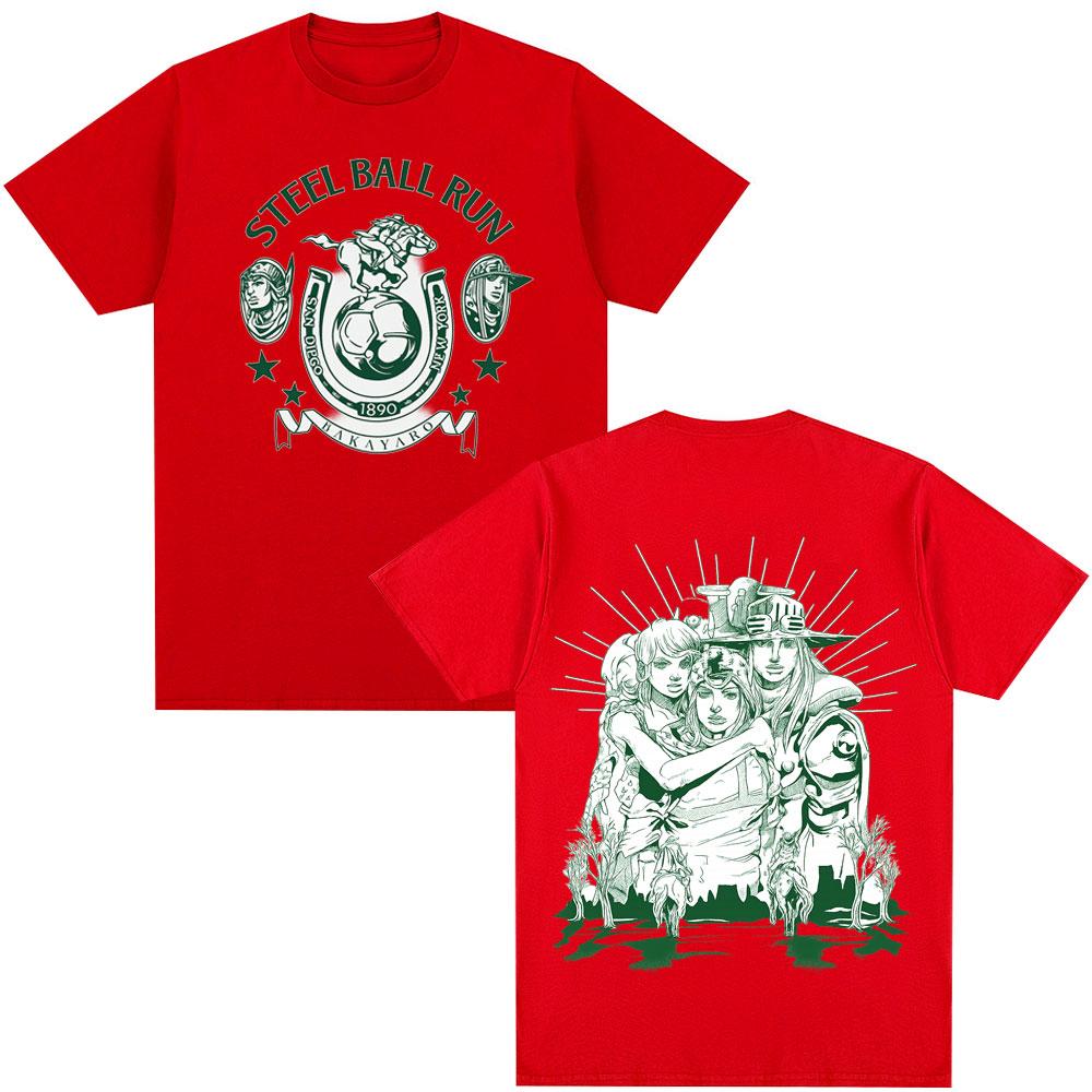 Japanese Anime Jojo Bizarre Adventure Tshirt STEEL BALL RUN Unisexga Graphic Tshirts Unisexs Women Cotton Casual Oversized T Shirt S