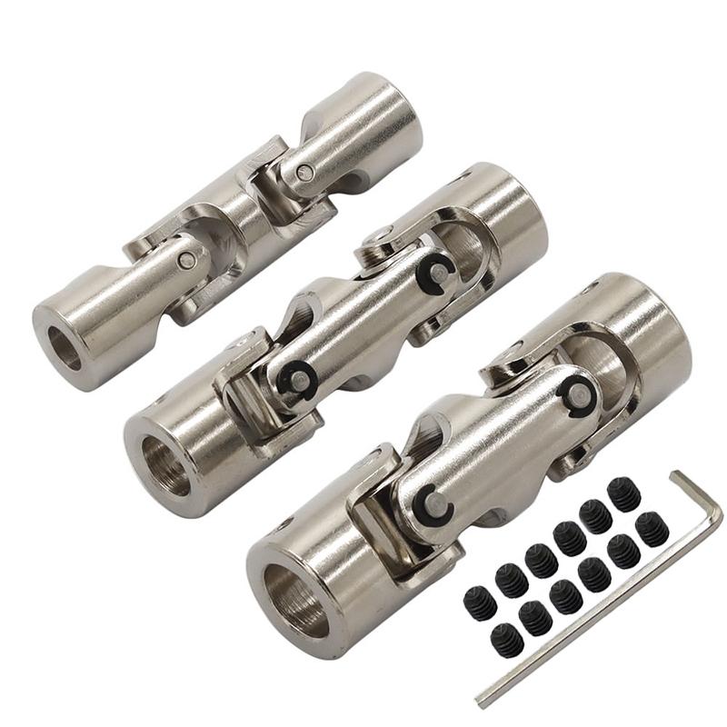 Metal Cardan Joint Motor Connector 4/5/6/8/10mm RC Boat Car Shaft Coupler Three-section Universal Joint Coupling Gimbal