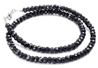 Name Black Spinel Necklace Necklace 5mm pe1511-SP-42 [Brand Men's (42cm)